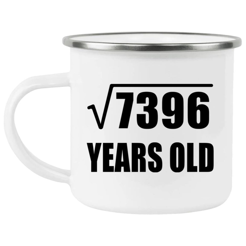 86th Birthday Square Root of 7396 Years Old - 12oz Camping Mug