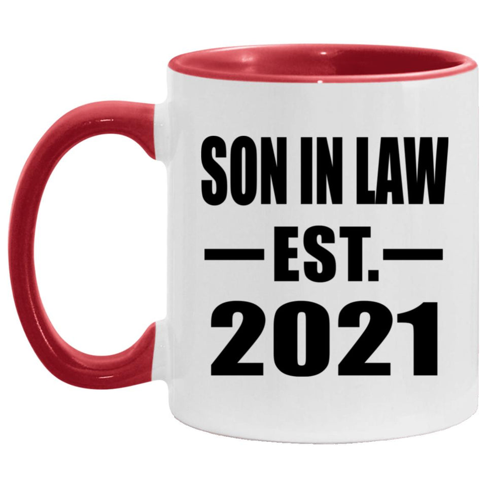 Son In Law Established EST. 2021 - 11oz Accent Mug Red
