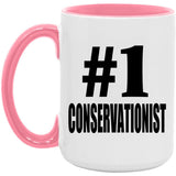 Number One #1 Conservationist - 15oz Accent Mug Pink