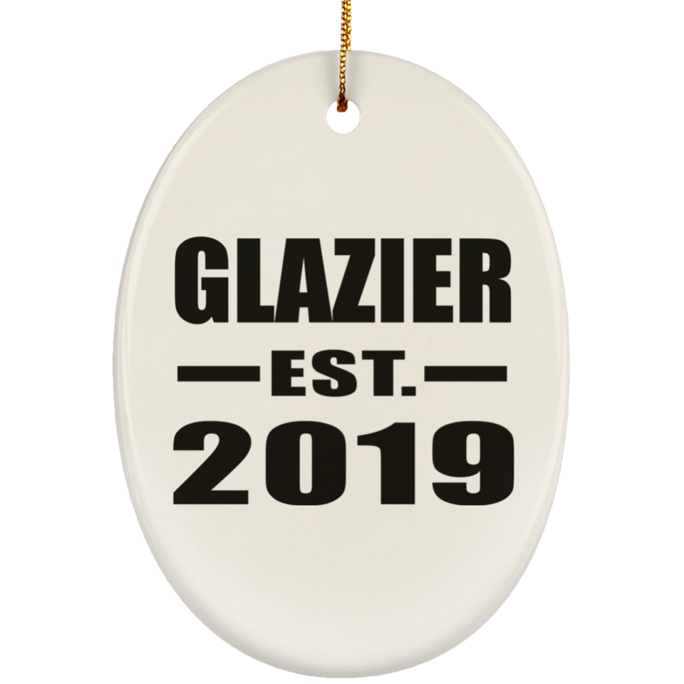 Glazier Established EST. 2019 - Oval Ornament