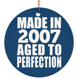 17th Birthday Made In 2007 Aged to Perfection - Circle Ornament