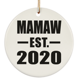 Mamaw Established EST. 2020 - Circle Ornament