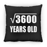 60th Birthday Square Root of 3600 Years Old - Throw Pillow Black