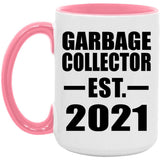 Garbage Collector Established EST. 2021 - 15oz Accent Mug Pink