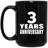 3rd Anniversary 3 Years - 15 Oz Coffee Mug Black