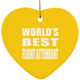World's Best Flight Attendant - Heart Ornament