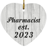 Pharmacist Established Est. 2023 - Heart Ornament F