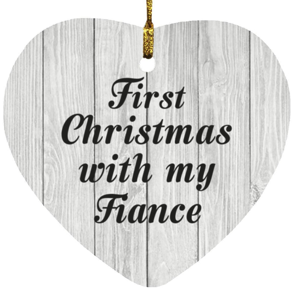 First Christmas With My Fiance - Heart Ornament F