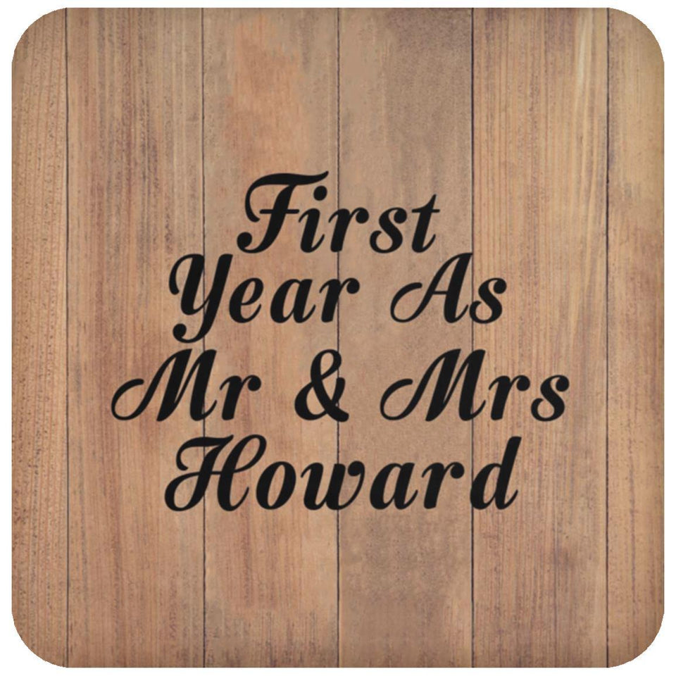 First Year As Mr & Mrs Howard - Drink Coaster C