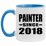 Painter Since 2018 - 11oz Accent Mug Blue