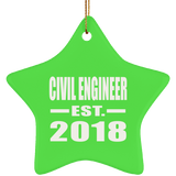 Civil Engineer Established EST. 2018 - Star Ornament