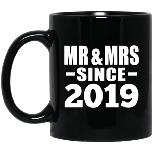5th Anniversary Mr & Mrs Since 2019 - 11 Oz Coffee Mug Black