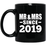 5th Anniversary Mr & Mrs Since 2019 - 11 Oz Coffee Mug Black