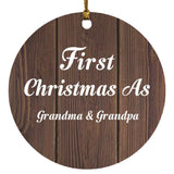 First Christmas As Grandma & Grandpa - Circle Ornament D
