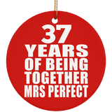 37th Anniversary 37 Years Of Being Mrs Perfect - Circle Ornament