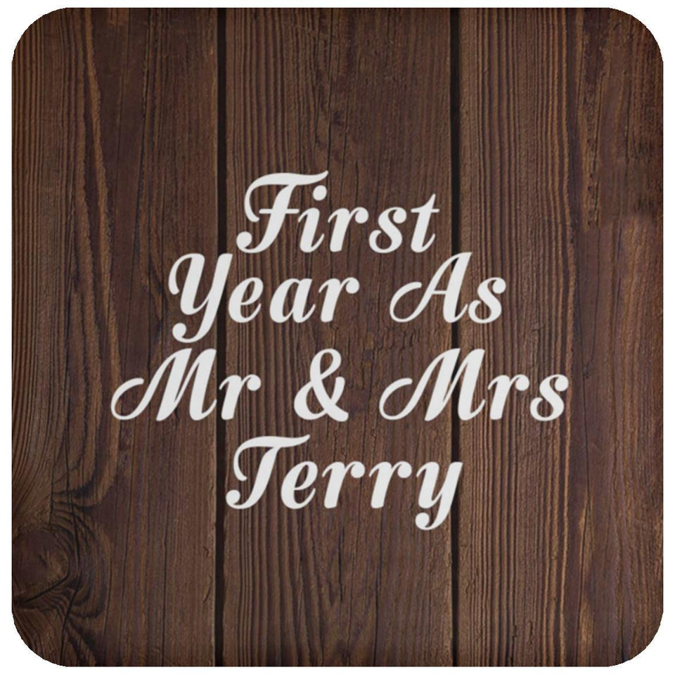 First Year As Mr & Mrs Terry - Drink Coaster D