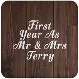 First Year As Mr & Mrs Terry - Drink Coaster D