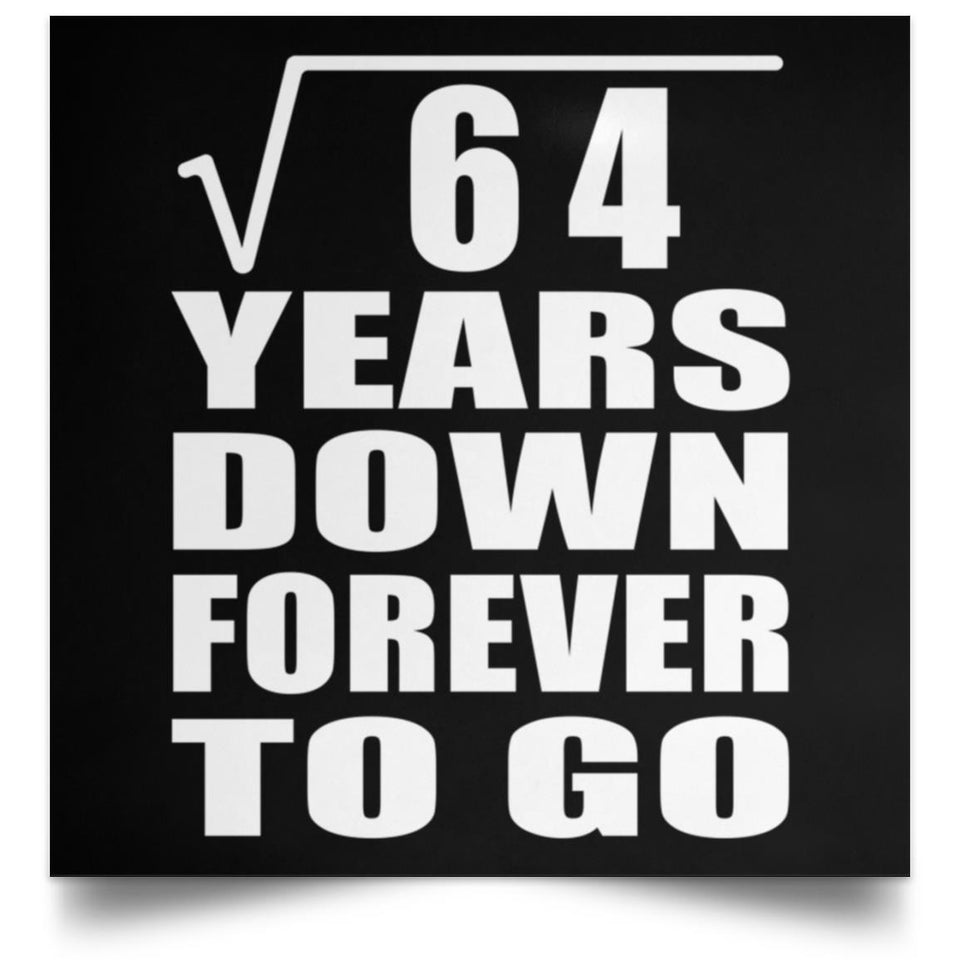 8th Anniversary Square Root of 64 Years Down Forever To Go - Poster Square