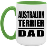 Australian Terrier Dad - 15oz Accent Mug Green