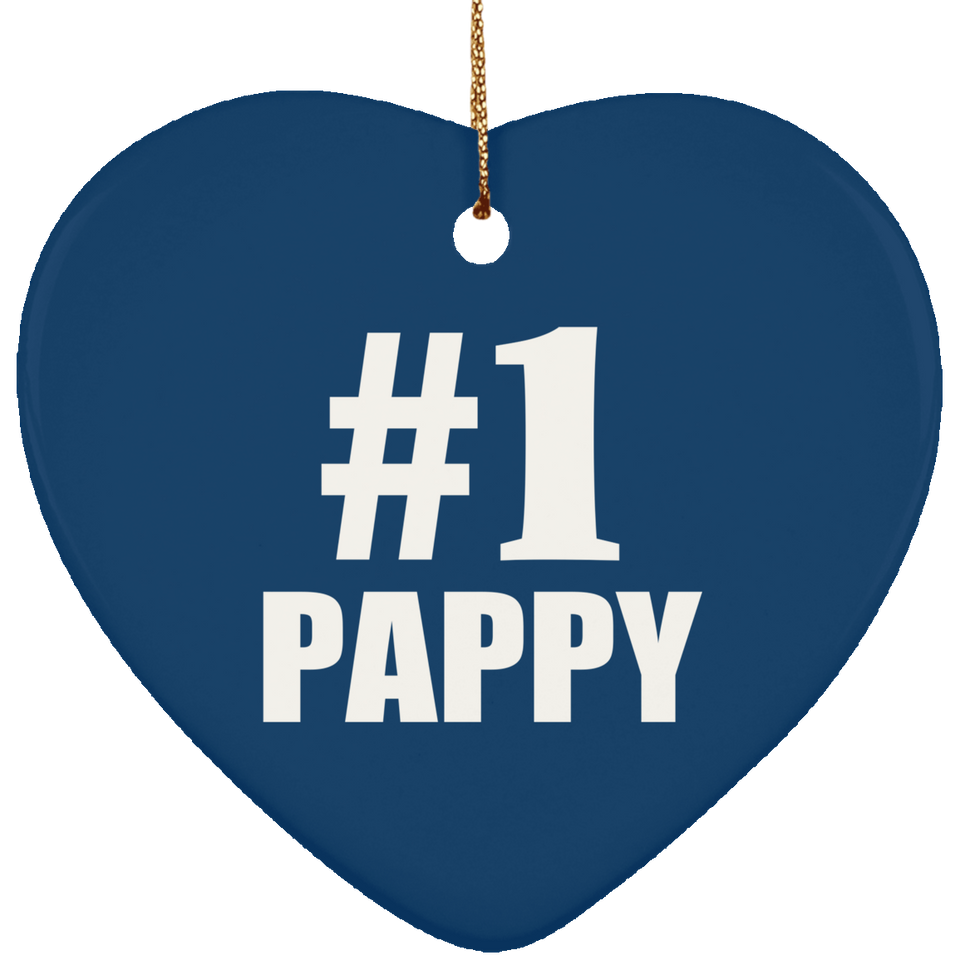 Number One #1 Pappy - Heart Ornament