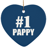 Number One #1 Pappy - Heart Ornament