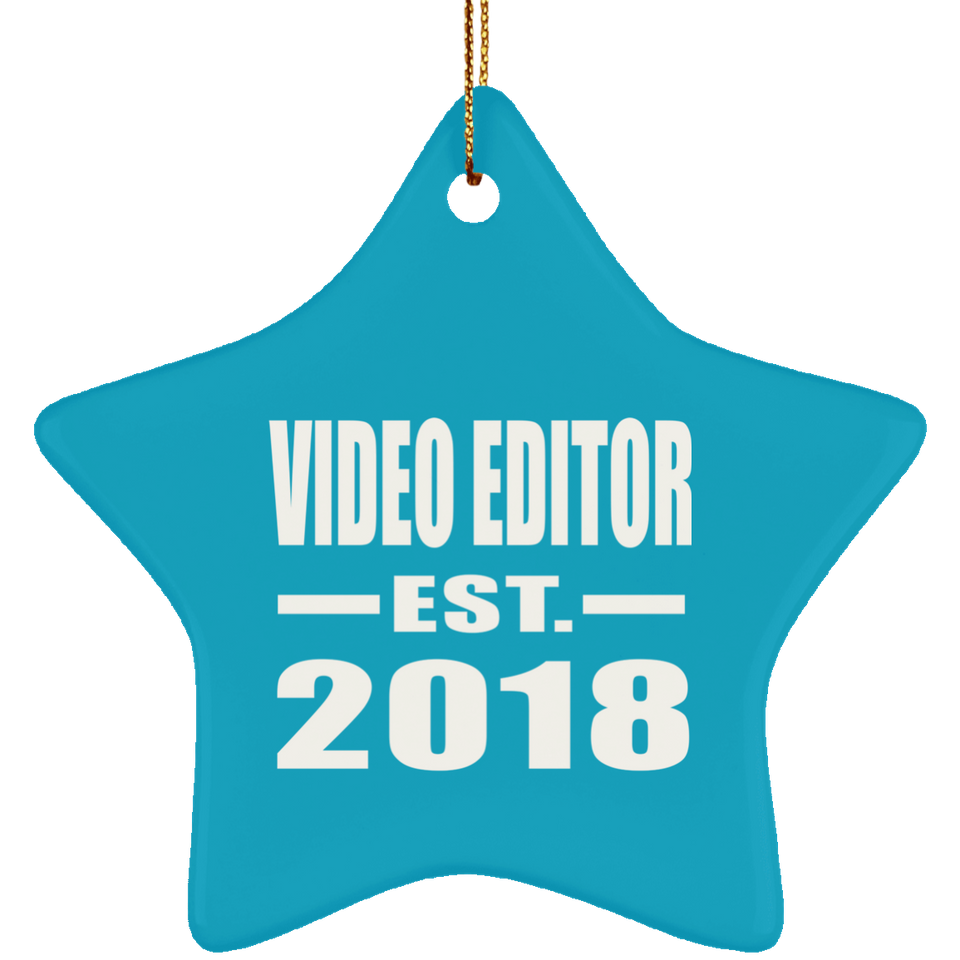 Video Editor Established EST. 2018 - Star Ornament