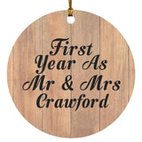 First Year As Mr & Mrs Crawford - Circle Ornament C