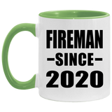 Fireman Since 2020 - 11oz Accent Mug Green