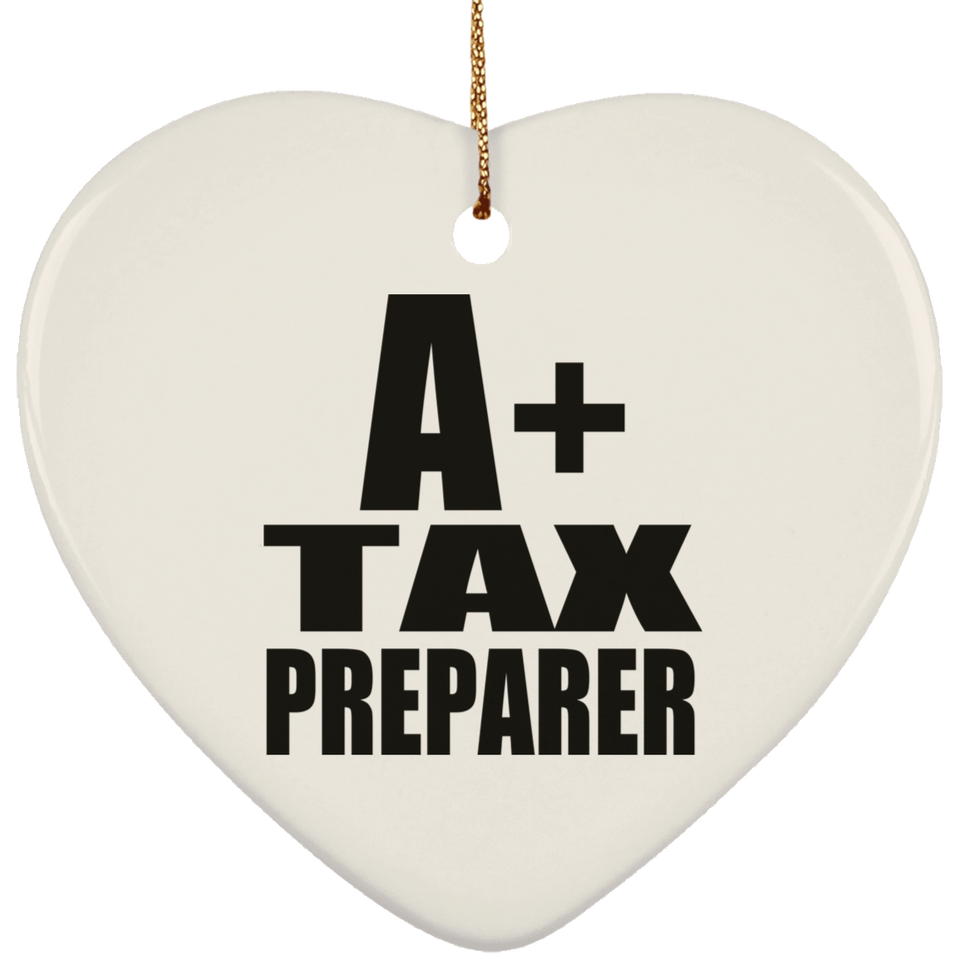 A+ Tax Preparer - Heart Ornament