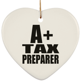 A+ Tax Preparer - Heart Ornament