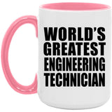 World's Greatest Engineering Technician - 15oz Accent Mug Pink