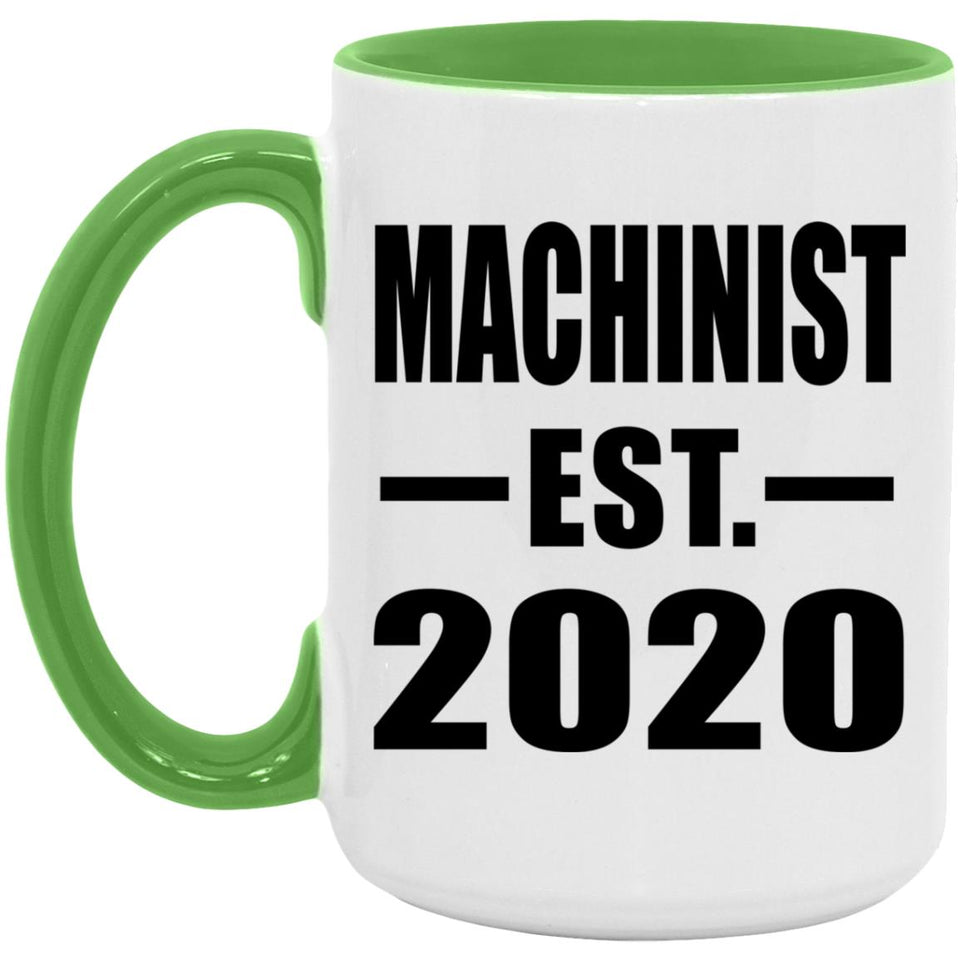 Machinist Established EST. 2020 - 15oz Accent Mug Green