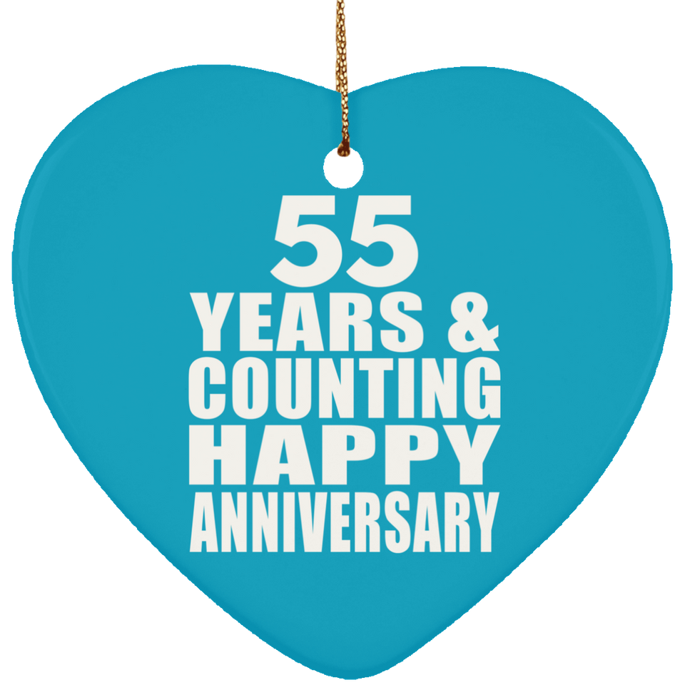 Happy 55th Anniversary 55 Years & Counting - Heart Ornament