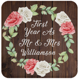 First Year As Mr & Mrs Williamson - Drink Coaster A