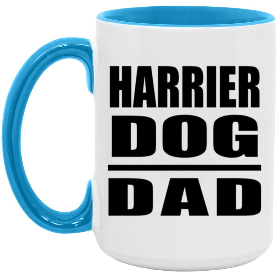 Harrier Dog Dad - 15oz Accent Mug Blue