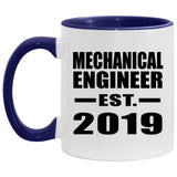 Mechanical Engineer Established EST. 2019 - 11oz Accent Mug Purple