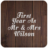 First Year As Mr & Mrs Wilson - Drink Coaster D