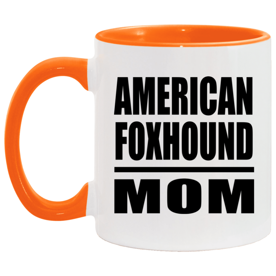 American Foxhound Mom - 11oz Accent Mug Orange