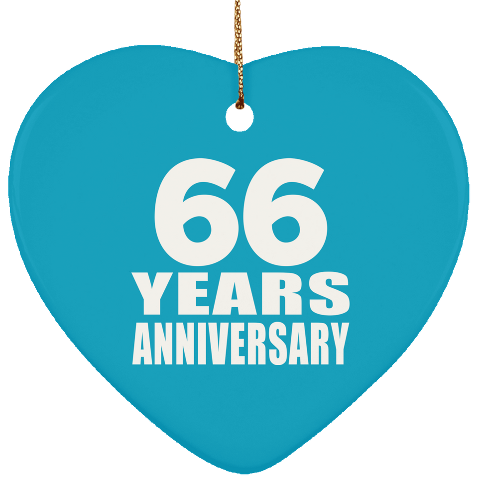 66th Anniversary 66 Years - Heart Ornament