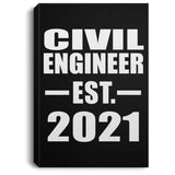 Civil Engineer Established EST. 2021 - Canvas Portrait