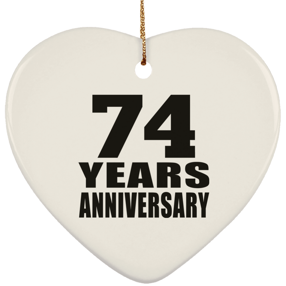 74th Anniversary 74 Years - Heart Ornament