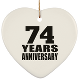 74th Anniversary 74 Years - Heart Ornament