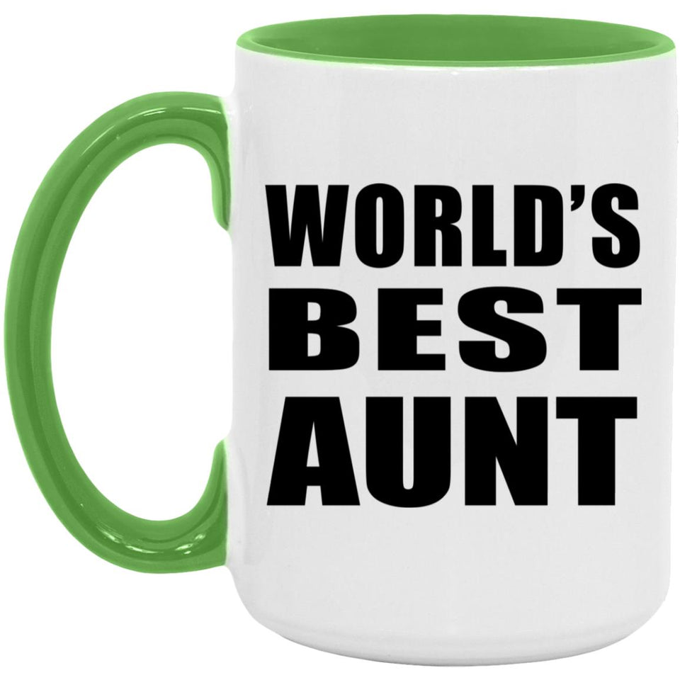 World's Best Aunt - 15oz Accent Mug Green