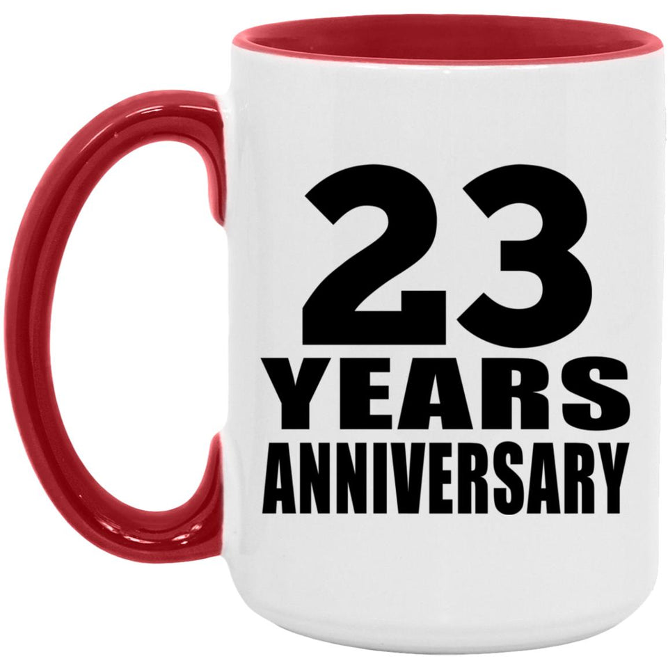23rd Anniversary 23 Years - 15oz Accent Mug Red