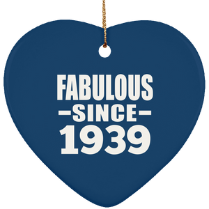 85th Birthday Fabulous Since 1939 - Heart Ornament
