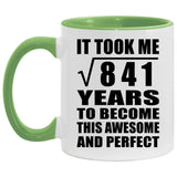 29th Birthday Took Square Root of 841 Years To Awesome - 11oz Accent Mug Green