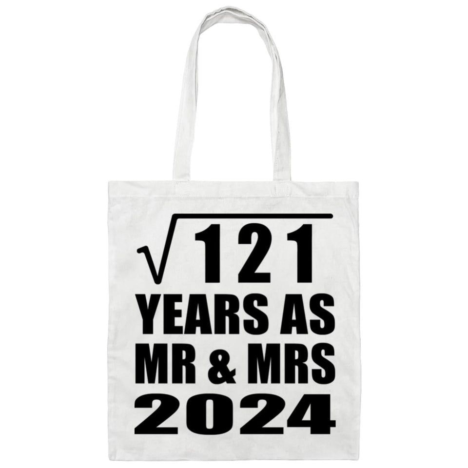 11th Anniversary Square Root of 121 Years As Mr & Mrs 2024 - Tote Bag White