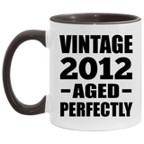 12th Birthday Vintage 2012 Aged Perfectly - 11oz Accent Mug Black