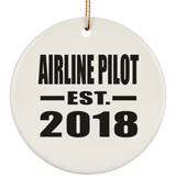 Airline Pilot Established EST. 2018 - Circle Ornament