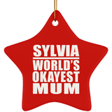 Sylvia World's Okayest Mum - Star Ornament